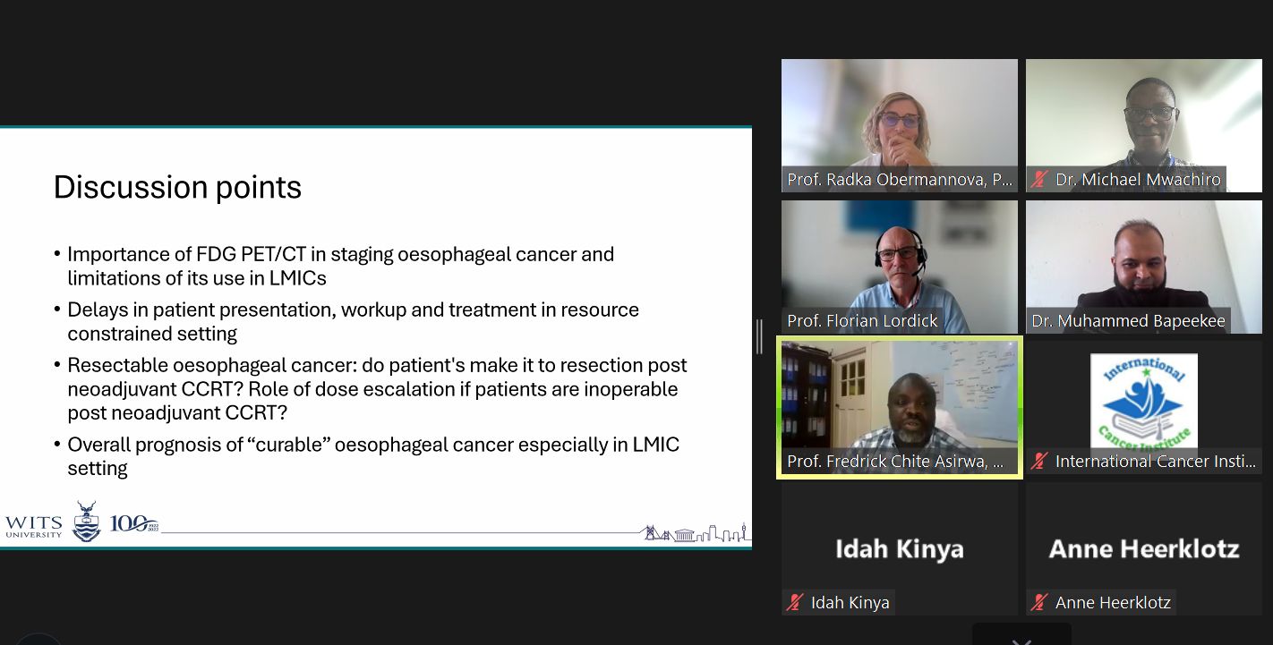 AFROC multidisciplinary tumour board discussion taking place during a session.